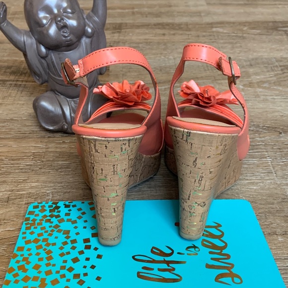 Covington Cork platform Floral Sandals Size 8.5 - Picture 3 of 8